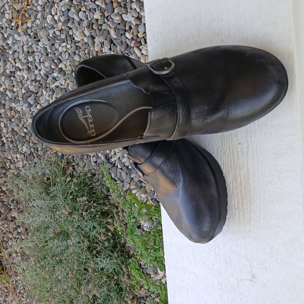 Dansko Black Leather Heels